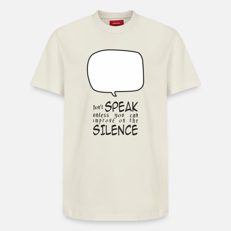 Ne parlez pas - T-shirt unisexe décontracté en coton Supima – de SPREAD - blanc cassé