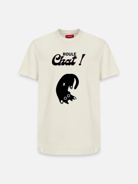 Freewheeling cat! - Relaxed Unisex Supima Cotton T-Shirt – by SPREAD - off white