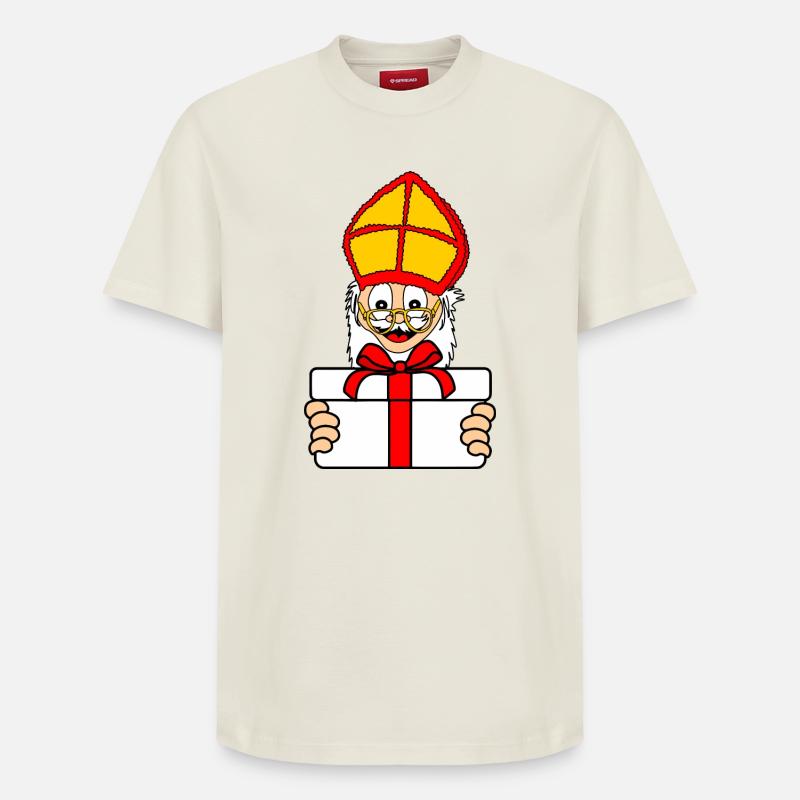 Sinterklaas Geschenk - Relaxed Unisex Supima Cotton T-Shirt – von SPREAD - Naturweiß
