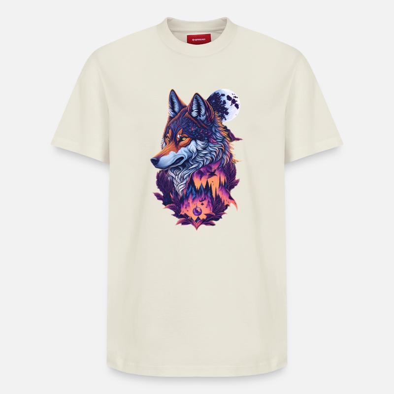 Loup - T-shirt unisexe décontracté en coton Supima – de SPREAD - blanc cassé
