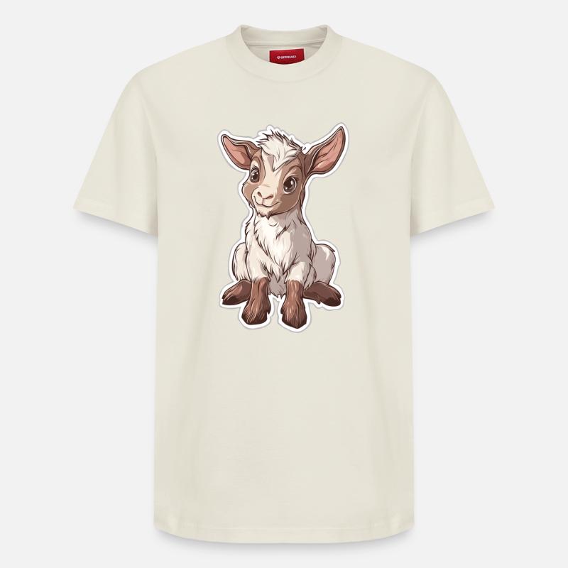 Chèvre - T-shirt unisexe décontracté en coton Supima – de SPREAD - blanc cassé