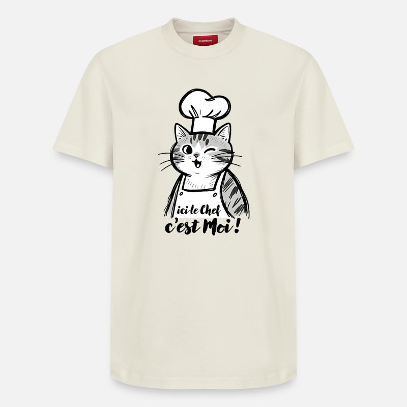 Cat Chef, hier bin ich! - Relaxed Unisex Supima Cotton T-Shirt – von SPREAD - Naturweiß
