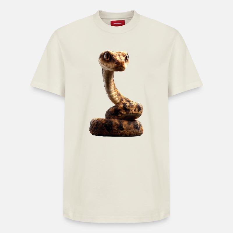 Schlange Python Kobra Klapperschlange Schlangen - Relaxed Unisex Supima Cotton T-Shirt – von SPREAD - Naturweiß