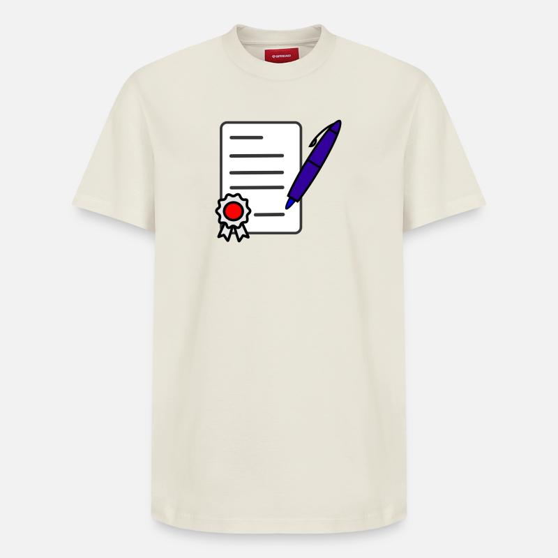 Signer un contrat - T-shirt unisexe décontracté en coton Supima – de SPREAD - blanc cassé