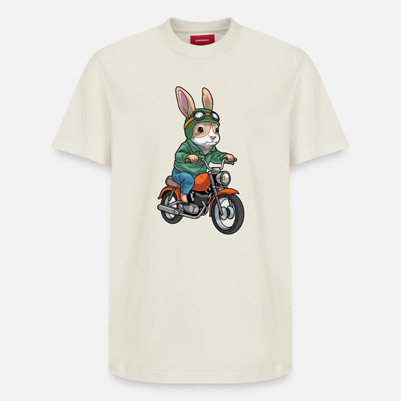 Moto Lapin - T-shirt unisexe décontracté en coton Supima – de SPREAD - blanc cassé