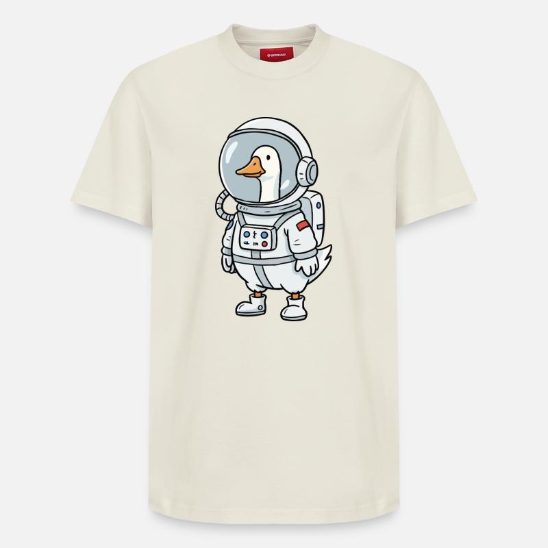 Astronaute de l’Oie de l’Espace - T-shirt unisexe décontracté en coton Supima – de SPREAD - blanc cassé