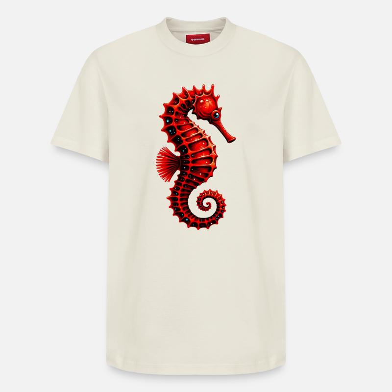 Hippocampe - T-shirt unisexe décontracté en coton Supima – de SPREAD - blanc cassé
