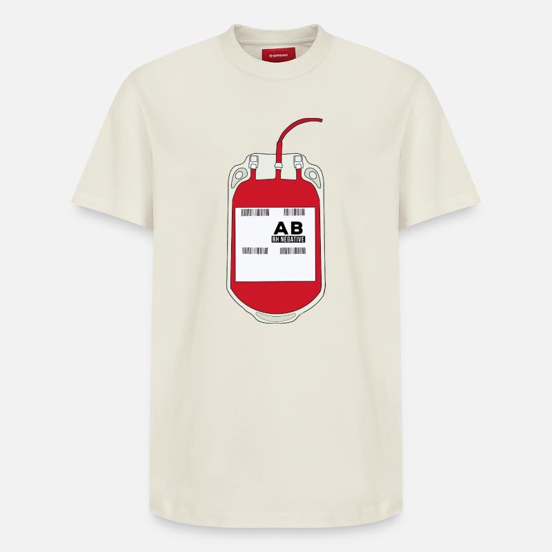 Poche de sang AB négative - T-shirt unisexe décontracté en coton Supima – de SPREAD - blanc cassé