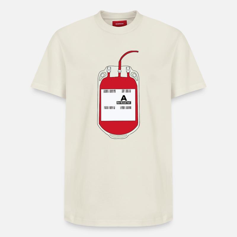 Une poche de sang négative - T-shirt unisexe décontracté en coton Supima – de SPREAD - blanc cassé