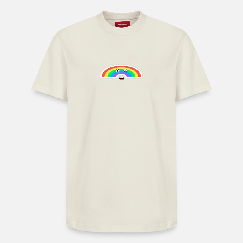 Animation arc-en-ciel vive - T-shirt unisexe décontracté en coton Supima – de SPREAD - blanc cassé