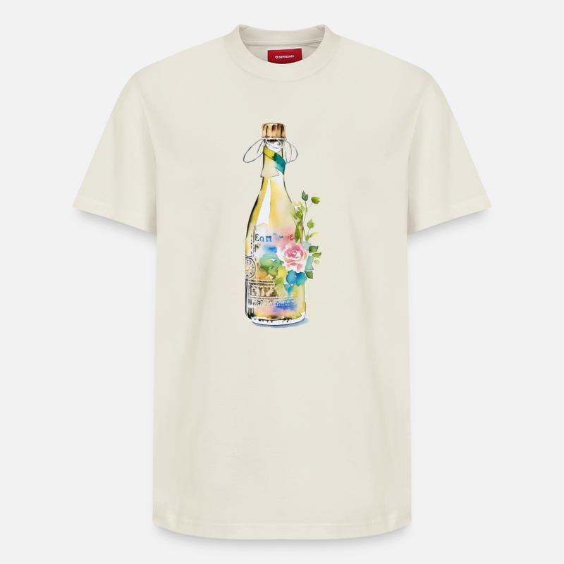 Bouteille - T-shirt unisexe décontracté en coton Supima – de SPREAD - blanc cassé