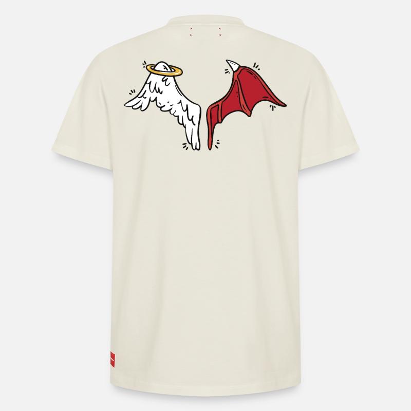 Anges & Démons - T-shirt unisexe décontracté en coton Supima – de SPREAD - blanc cassé