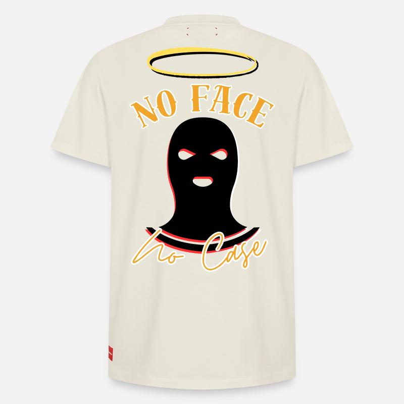 Pas de visage, pas d’étui - T-shirt unisexe décontracté en coton Supima – de SPREAD - blanc cassé