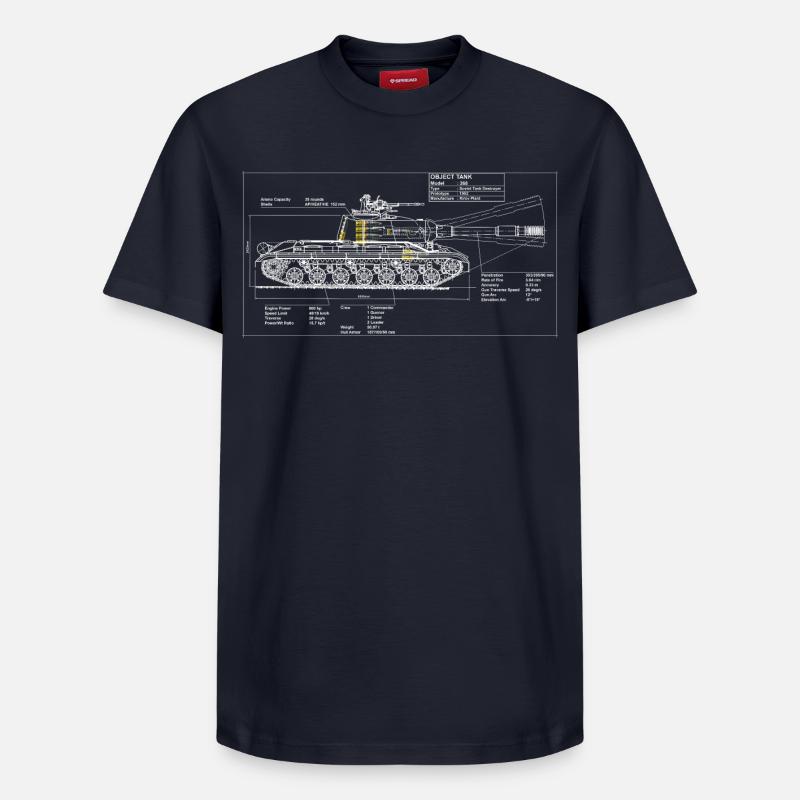 268 Objekt Bauplan - Relaxed Unisex Supima Cotton T-Shirt – von SPREAD - Navy