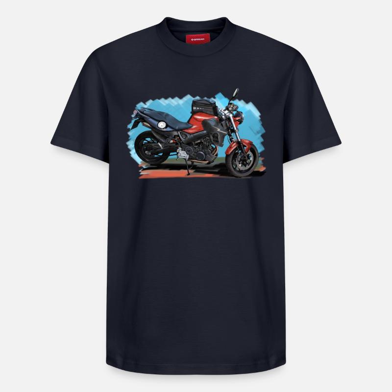 Motorrad - T-shirt unisexe décontracté en coton Supima – de SPREAD - bleu marine