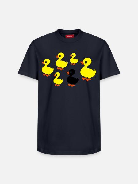 ducks - Relaxed Unisex Supima Cotton T-Shirt – by SPREAD - navy