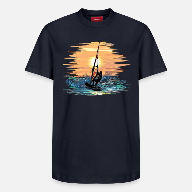 Windsurfing - Relaxed Unisex Supima Cotton T-Shirt – von SPREAD - Navy