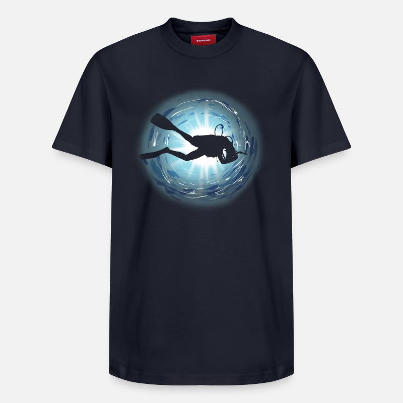 diver - T-shirt unisexe décontracté en coton Supima – de SPREAD - bleu marine