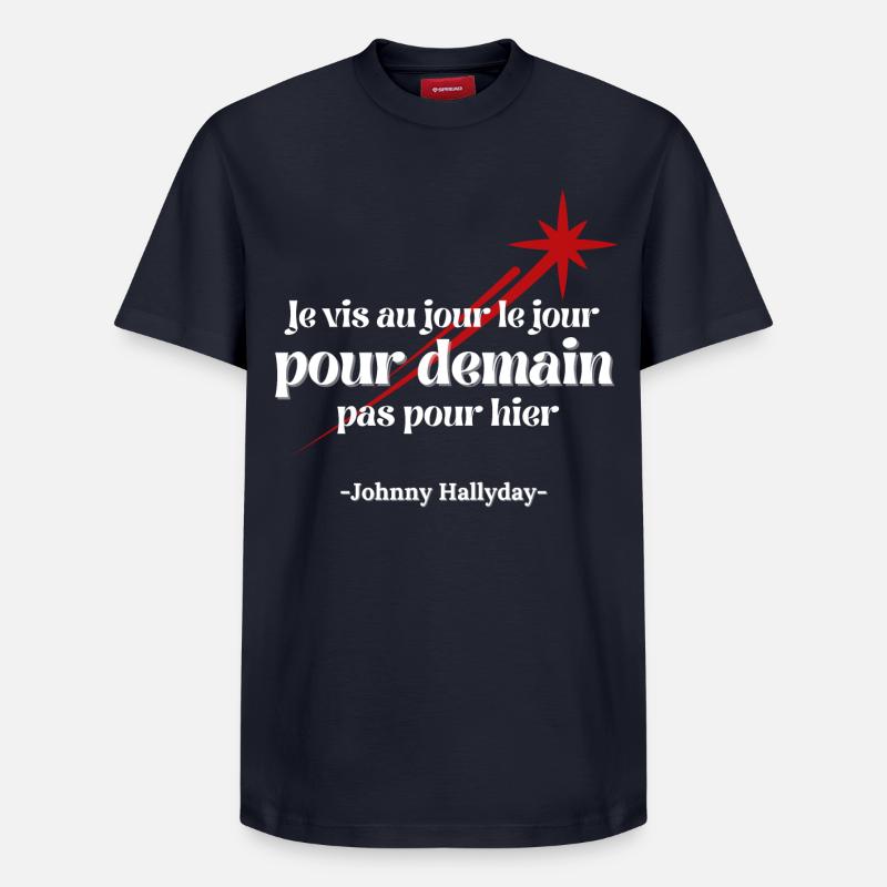 Vis jour pour jour rétro - T-shirt unisexe décontracté en coton Supima – de SPREAD - bleu marine
