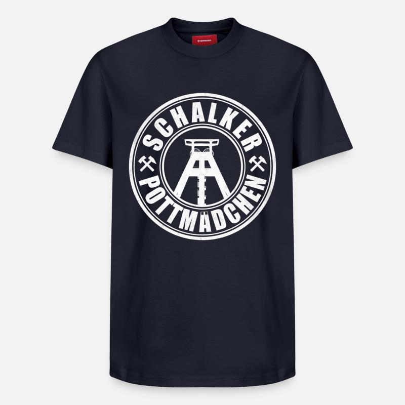 Schalker Pottmädchen | Ruhrpott Mädchen - Relaxed Unisex Supima Cotton T-Shirt – von SPREAD - Navy