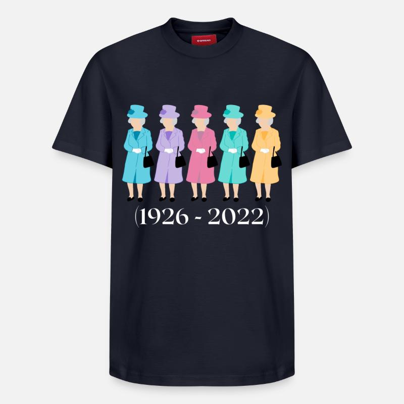 Queen Elizabeth 2 Mémoire - T-shirt unisexe décontracté en coton Supima – de SPREAD - bleu marine