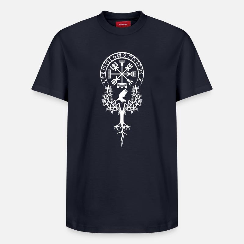 Vegvísir Design 3 - T-shirt unisexe décontracté en coton Supima – de SPREAD - bleu marine