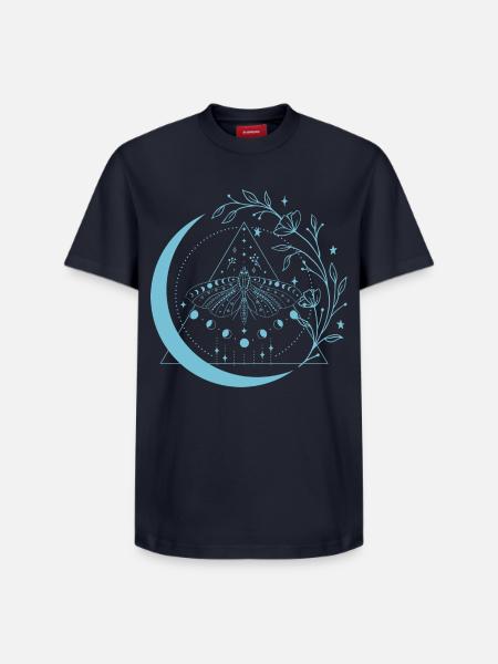 Motten-Mond-Blumen - Relaxed Unisex Supima Cotton T-Shirt – von SPREAD - Navy