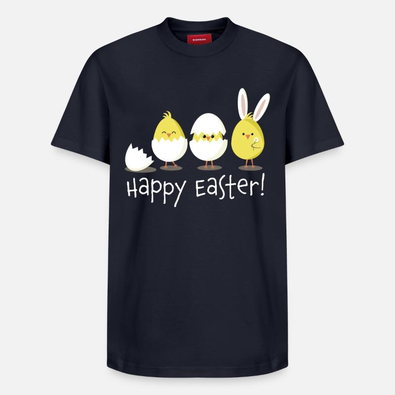 happy easter kücken ei osterei - Relaxed Unisex Supima Cotton T-Shirt – von SPREAD - Navy