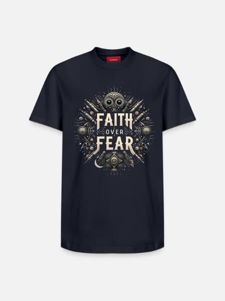 Glaube über Angst Steampunk - Relaxed Unisex Supima Cotton T-Shirt – von SPREAD - Navy