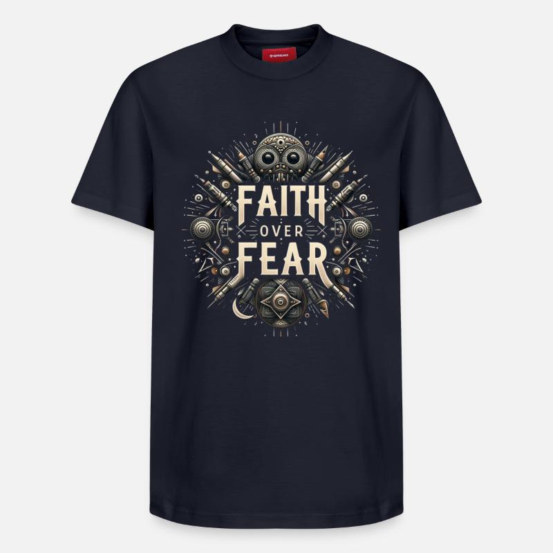 Glaube über Angst Steampunk - Relaxed Unisex Supima Cotton T-Shirt – von SPREAD - Navy