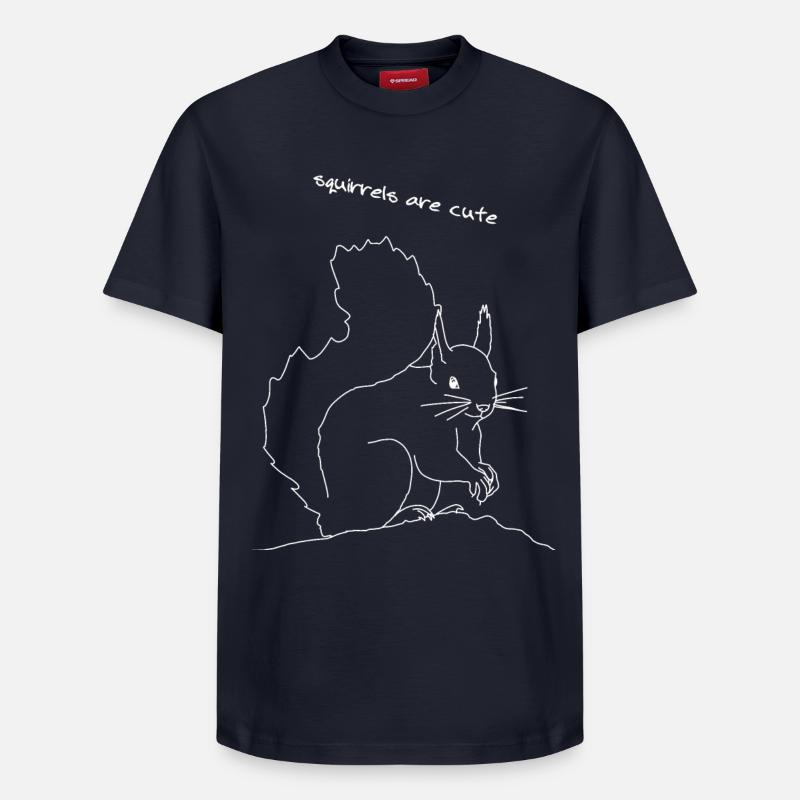 Squirrel lineart - Relaxed Unisex Supima Cotton T-Shirt – by SPREAD - navy
