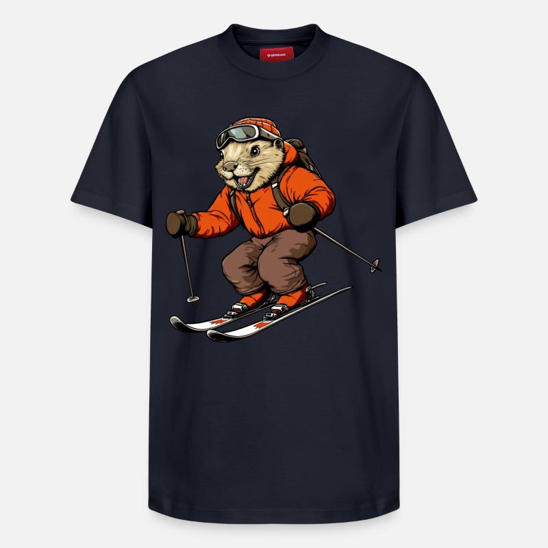 Ski Biber - Relaxed Unisex Supima Cotton T-Shirt – von SPREAD - Navy