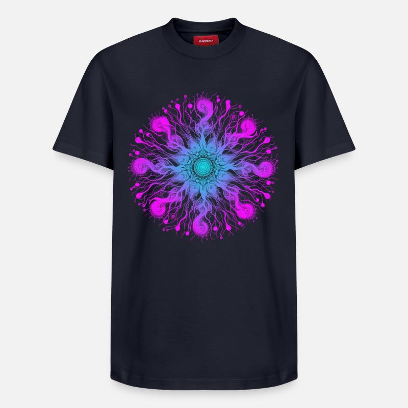 Psyche Mandala - Relaxed Unisex Supima Cotton T-Shirt – von SPREAD - Navy