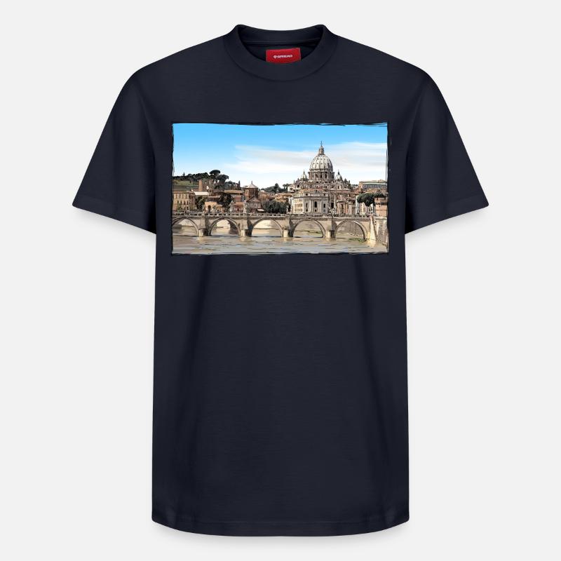 Rome - Relaxed Unisex Supima Cotton T-Shirt – by SPREAD - navy