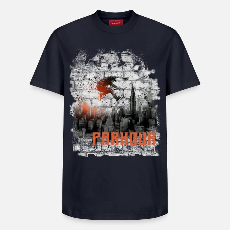 Parkour - T-shirt unisexe décontracté en coton Supima – de SPREAD - bleu marine
