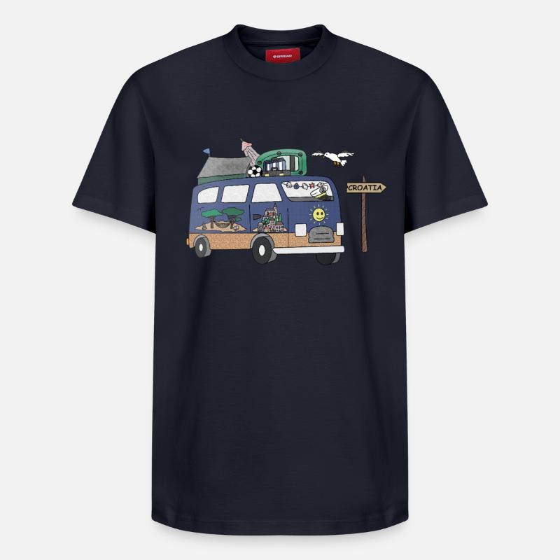 Camping Paradise Camper Croatia - T-shirt unisexe décontracté en coton Supima – de SPREAD - bleu marine