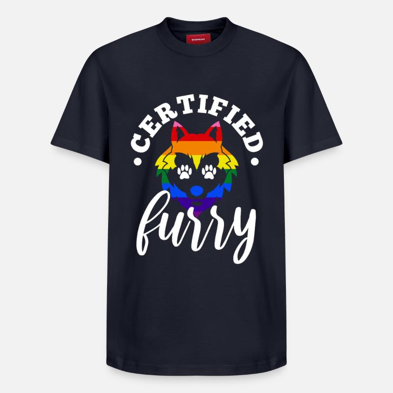 Fourrure certifiée - T-shirt unisexe décontracté en coton Supima – de SPREAD - bleu marine
