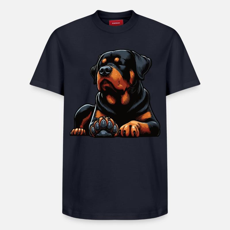 Rottweiler Propriétaire de Rottweiler Lovers - T-shirt unisexe décontracté en coton Supima – de SPREAD - bleu marine