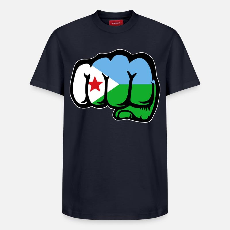 Dschibuti Flagge Faust - Relaxed Unisex Supima Cotton T-Shirt – von SPREAD - Navy