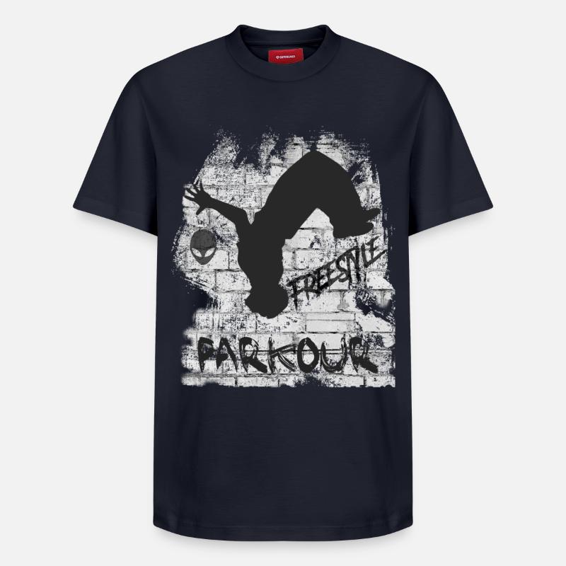 Parkour - T-shirt unisexe décontracté en coton Supima – de SPREAD - bleu marine