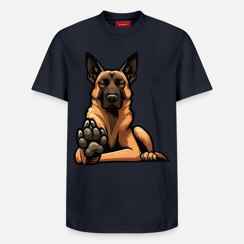 Berger Belge Malinois Propriétaire Malinois - T-shirt unisexe décontracté en coton Supima – de SPREAD - bleu marine