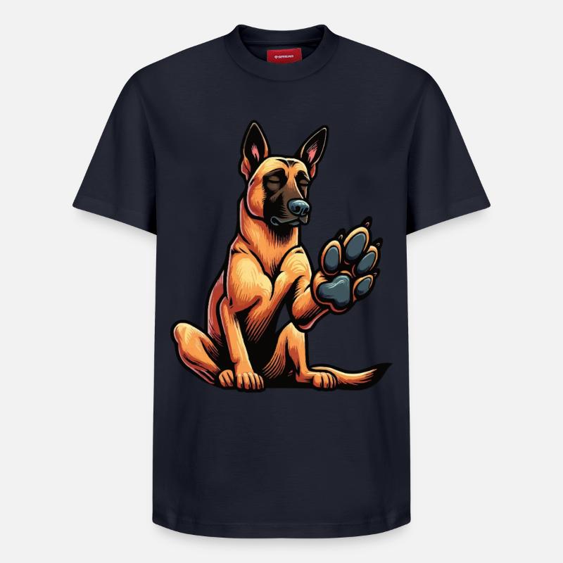Berger Belge Malinois Propriétaire Malinois - T-shirt unisexe décontracté en coton Supima – de SPREAD - bleu marine