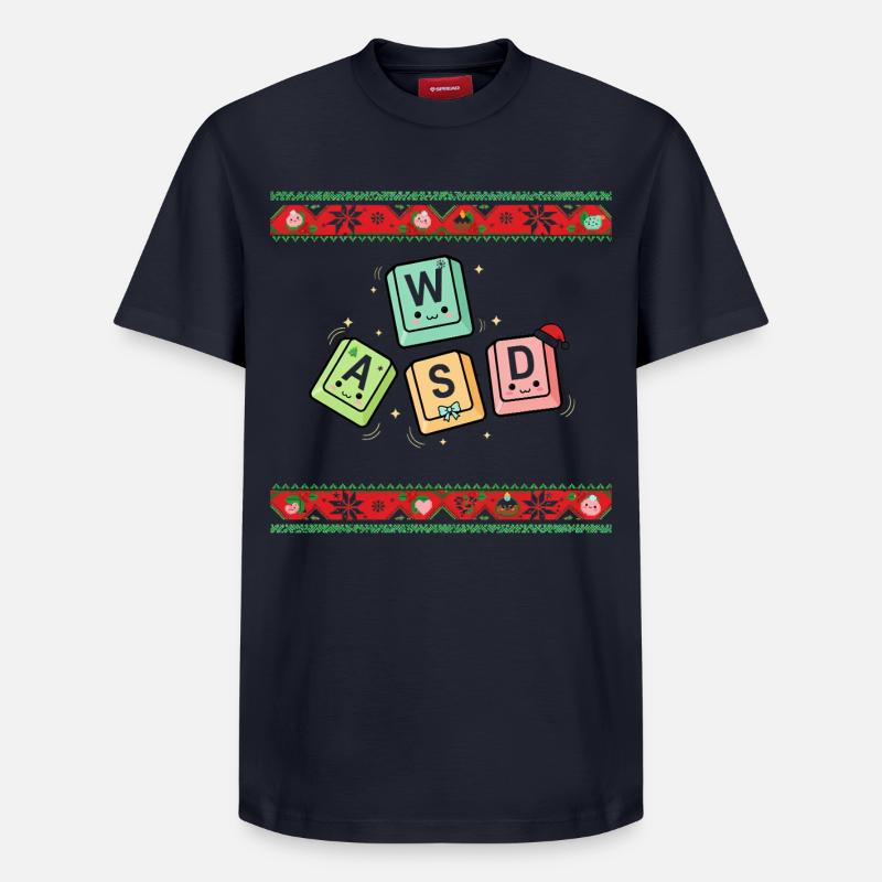 WASD - Kawaii - T-shirt unisexe décontracté en coton Supima – de SPREAD - bleu marine