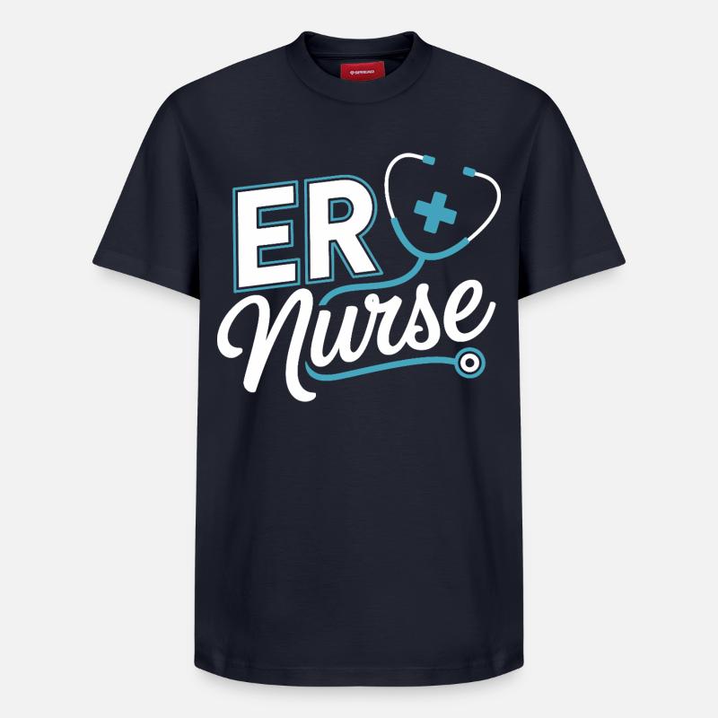 Stéthoscope Pflegeheld des urgences - T-shirt unisexe décontracté en coton Supima – de SPREAD - bleu marine
