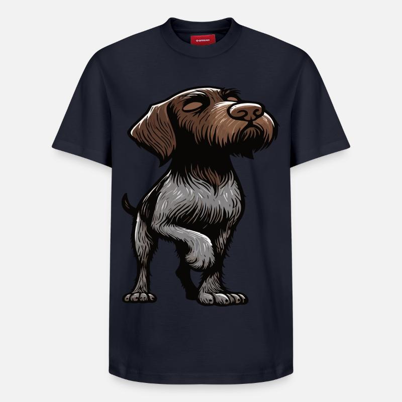 Deutsch Drahthaar Deutsch-Drahthaar Besitzer - Relaxed Unisex Supima Cotton T-Shirt – von SPREAD - Navy