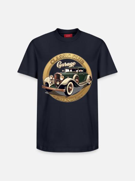 Klassisches Auto Club Emblem - Relaxed Unisex Supima Cotton T-Shirt – von SPREAD - Navy