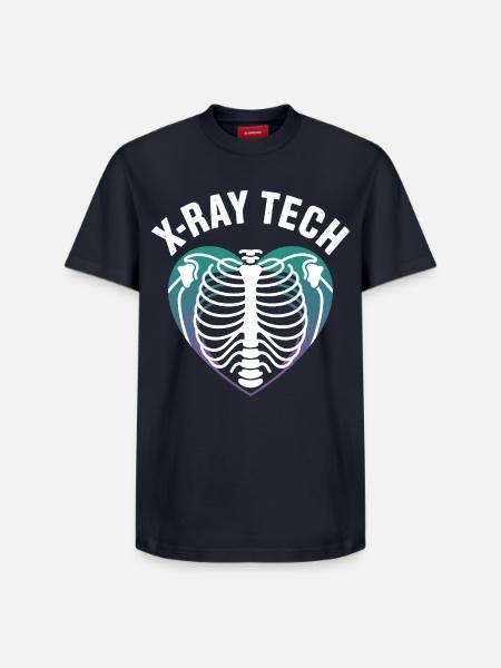 X-Ray Tech Cardiac X-Ray Print - Relaxed Unisex Supima Cotton T-Shirt – by SPREAD - navy