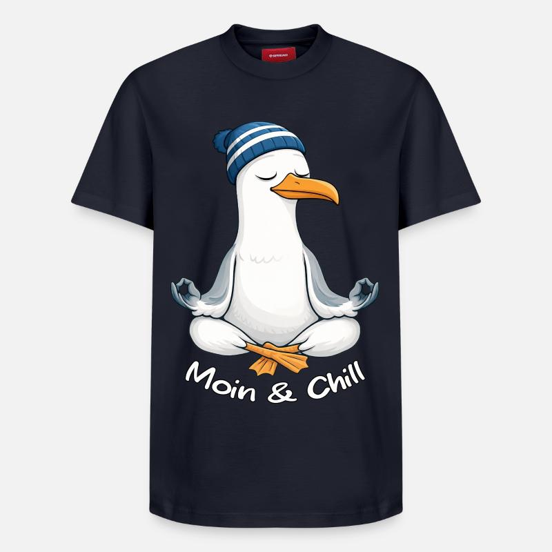 Moin & Chill by MEERchandise - Relaxed Unisex Supima Cotton T-Shirt – von SPREAD - Navy