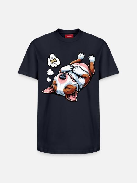 Miniatur Bullterrier Bully Bullterrierbesitzer - Relaxed Unisex Supima Cotton T-Shirt – von SPREAD - Navy