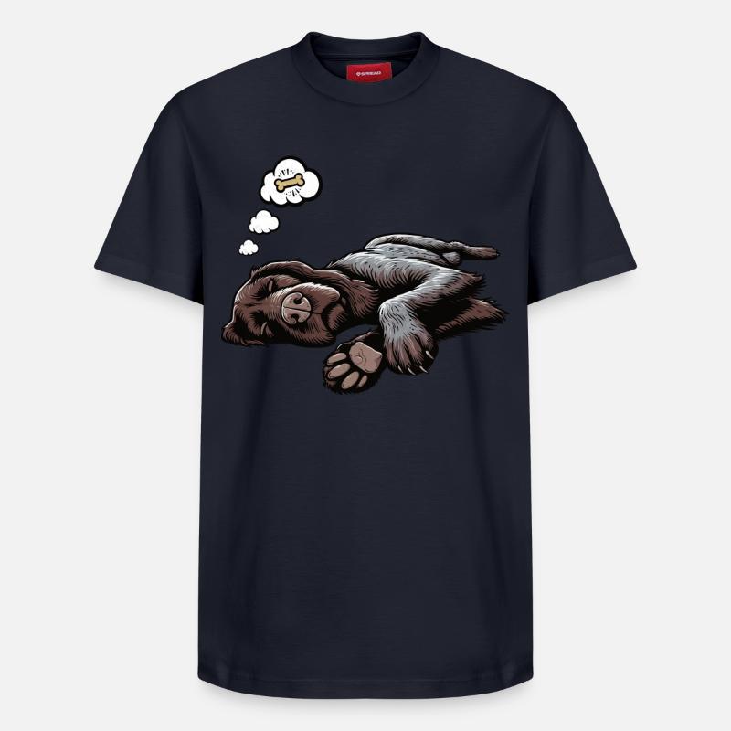 Deutsch Drahthaar Deutsch-Drahthaar Besitzer - Relaxed Unisex Supima Cotton T-Shirt – von SPREAD - Navy
